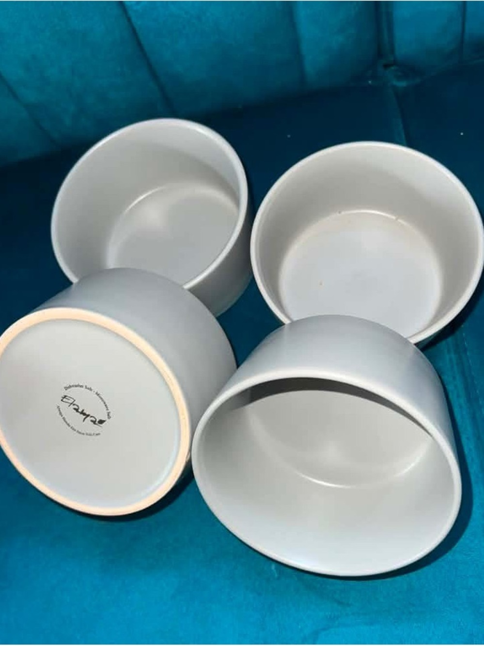 Stoneware Gray Soup Bowls - Set of 4
